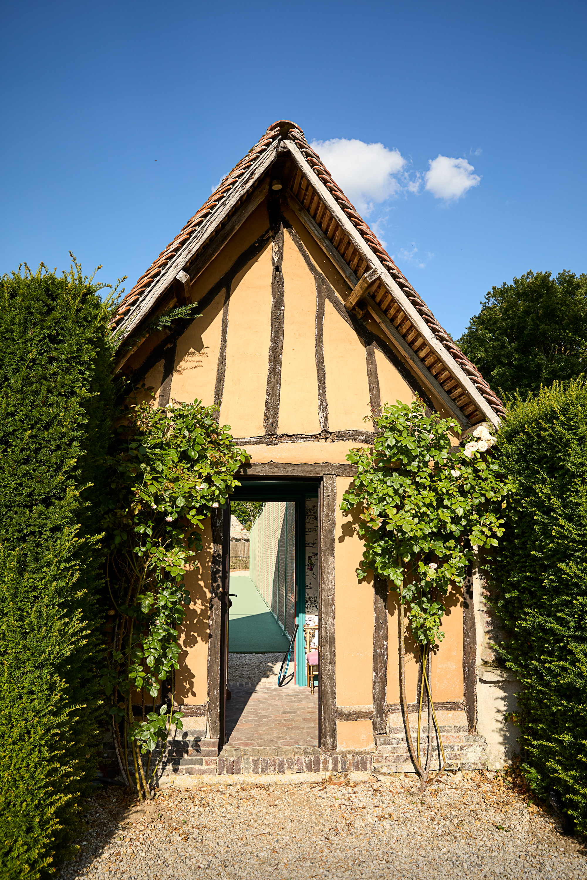 witness locations manoir saint calais normandy half timbered cottage climbing roses